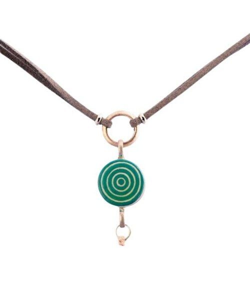 Mambu Design Upcycling Halskette - Circles Teal - Unisex - Straußeneischmuck von Mambu Design