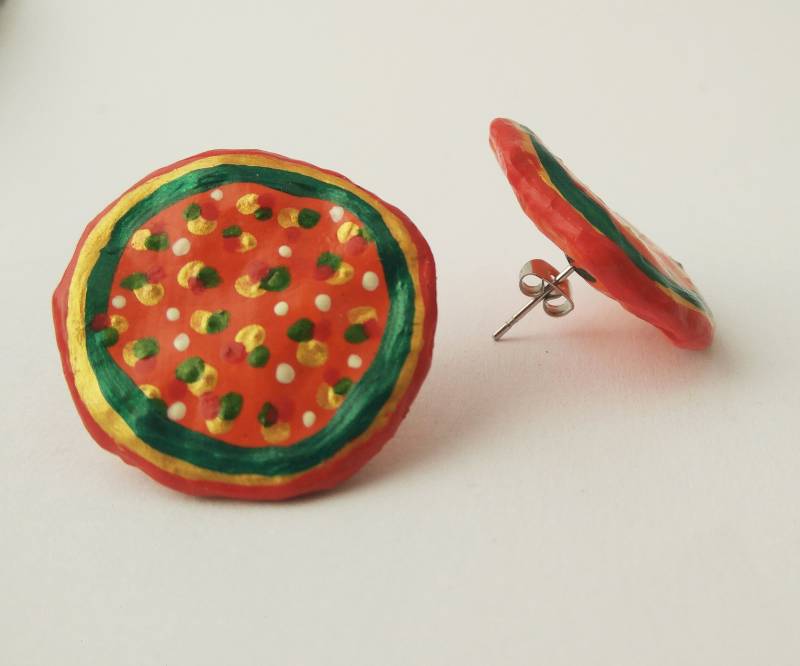 Handgemalte Bunte Ohrringe, Art Ohrstecker Her Recycling-Papier Handgemalte Bunte Ohrringe, Art Ohrstecker Her Recycling-Papier von MamintiPaperCrafts