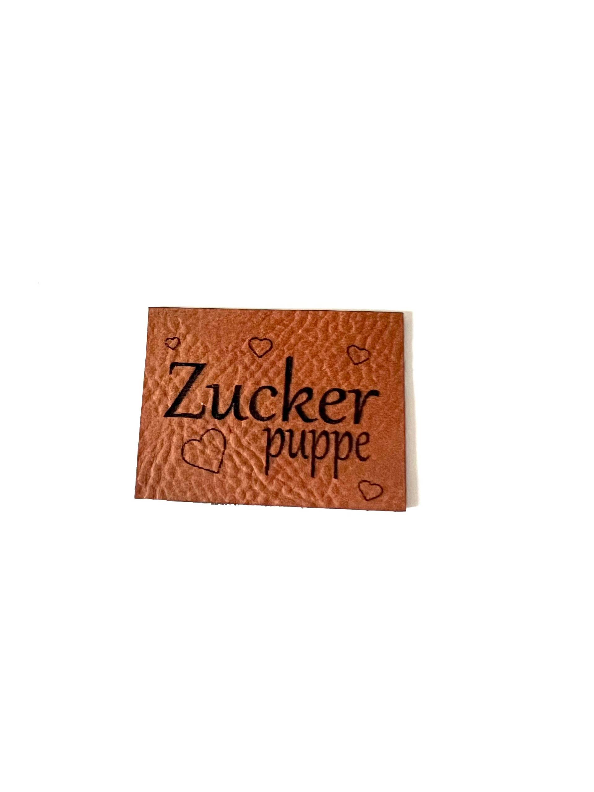 Lederlabel „Zuckerpuppe 3 X 4 cm von MamisNaehfieber