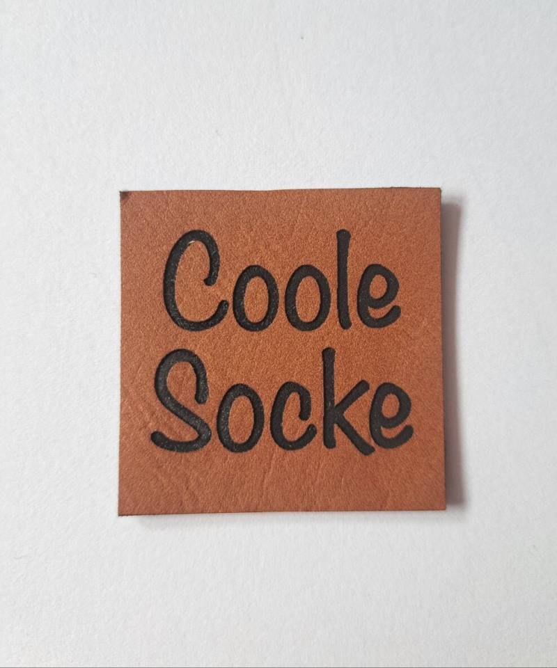 Lederlabel Coole Socke 4 X cm von MamisNaehfieber