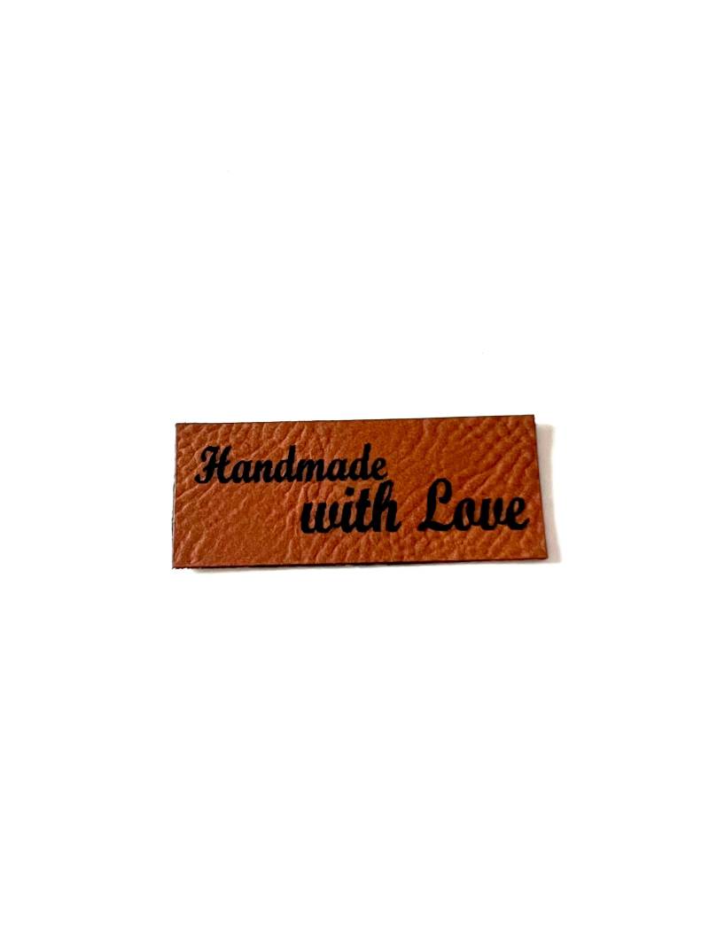 Lederlabel Handmade With Love 2 X 5 cm Lederlabel Handmade With Love 2 X 5 cm von MamisNaehfieber