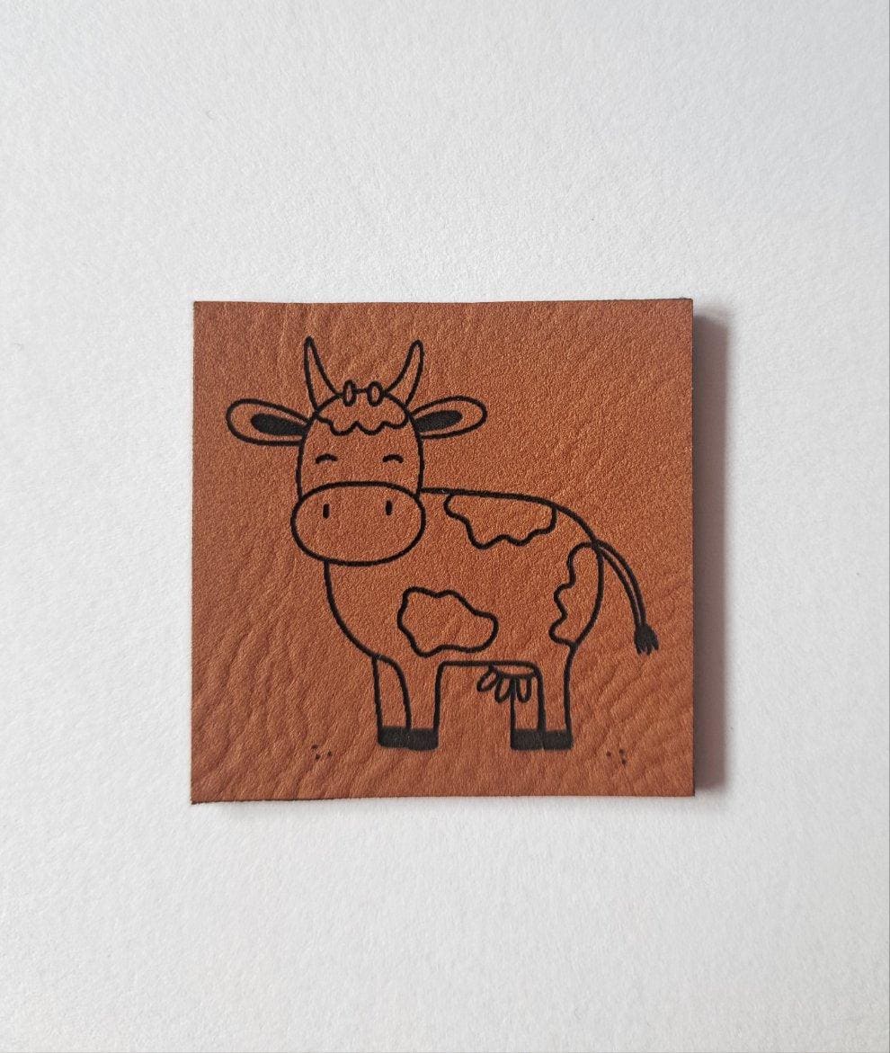 Lederlabel "Kuh" 4 X cm Lederlabel "Kuh" 4 X cm von MamisNaehfieber