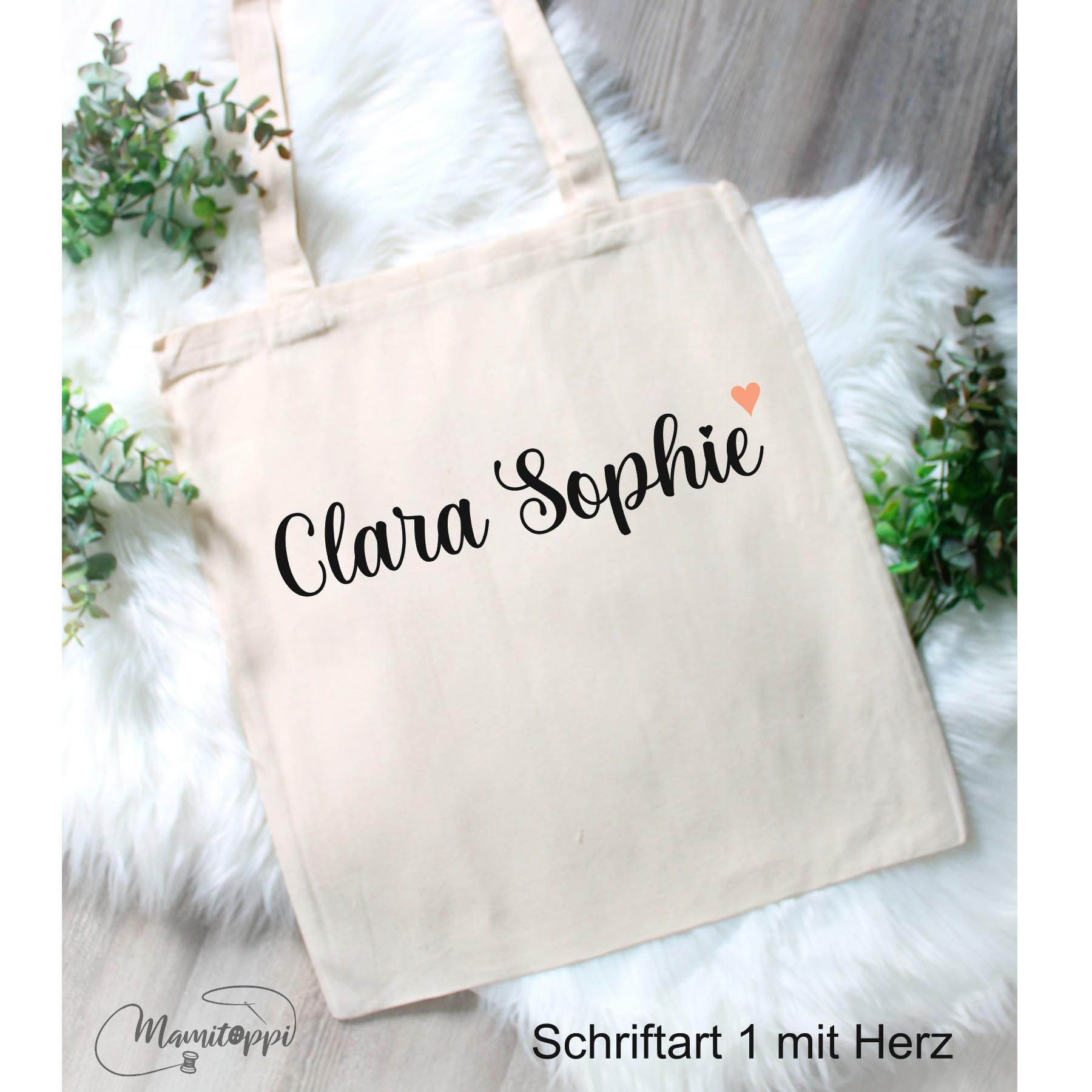 Baumwolltasche // Jutebeutel Mit Wunschnamen Personalisierbar Einkaufen von Mamitoppi