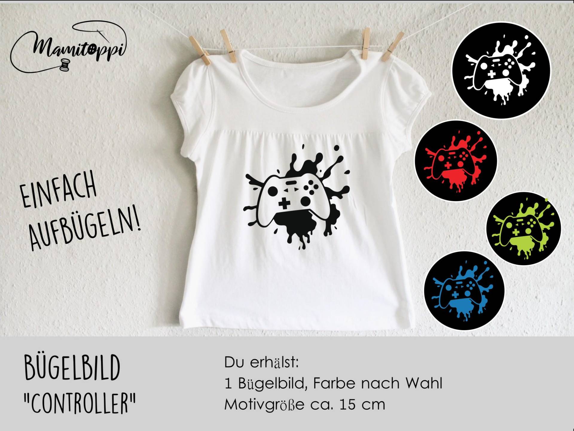 Bügelbild "Controller" von Mamitoppi