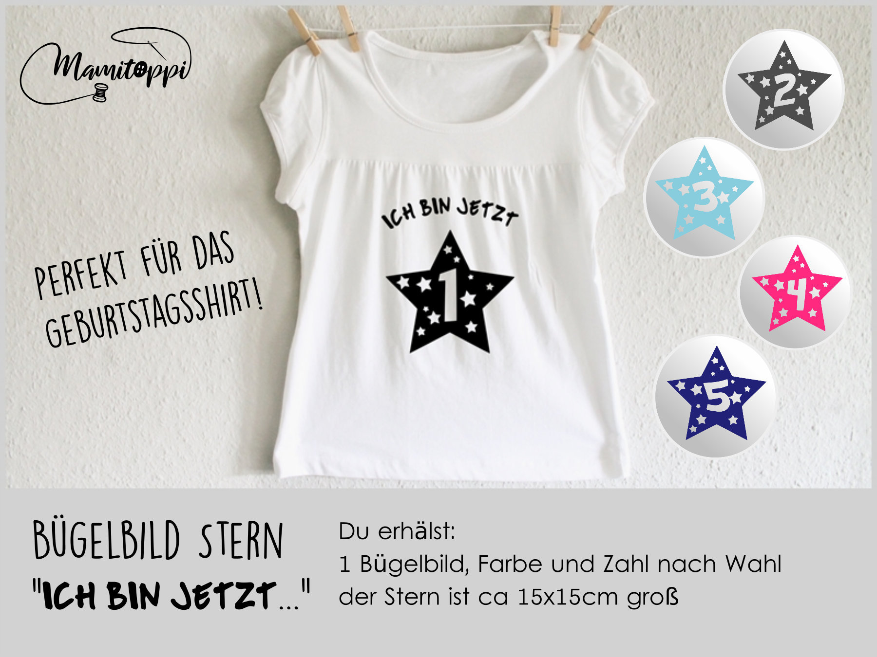 Plott, Bügelbild Geburtstag "Ich Bin Jetzt ...", Geburtstagsshirt, Einfach Aufbügeln von Mamitoppi