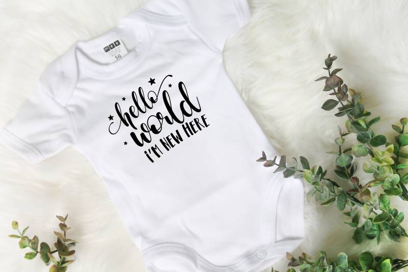 Plott, Bügelbild "Hello World..." // Einfach Aufbügeln Verschiedene Farben Möglich von Mamitoppi