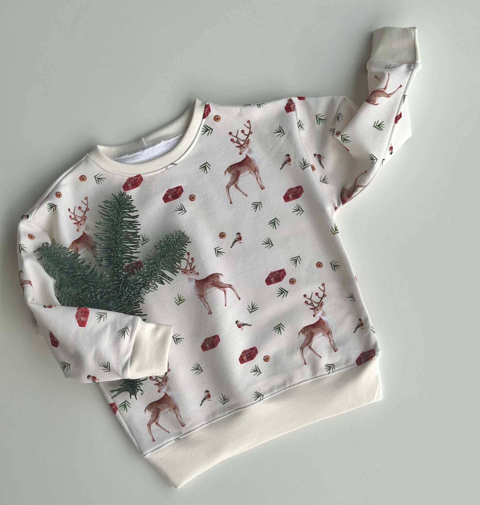 Lässiger Sweater Mit Weihnachtsmotiv Für Kinder, Reh, Kinderpullover, 80-128, Christmas von MamiundTami