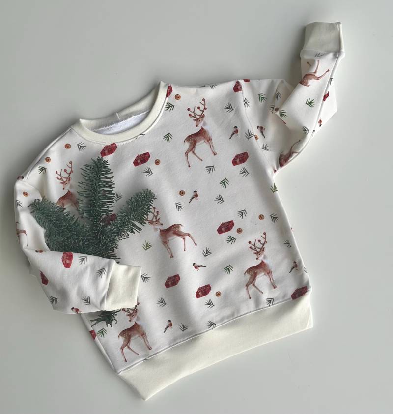 Lässiger Sweater Mit Weihnachtsmotiv Für Kinder, Reh, Kinderpullover, 80-128, Christmas von MamiundTami