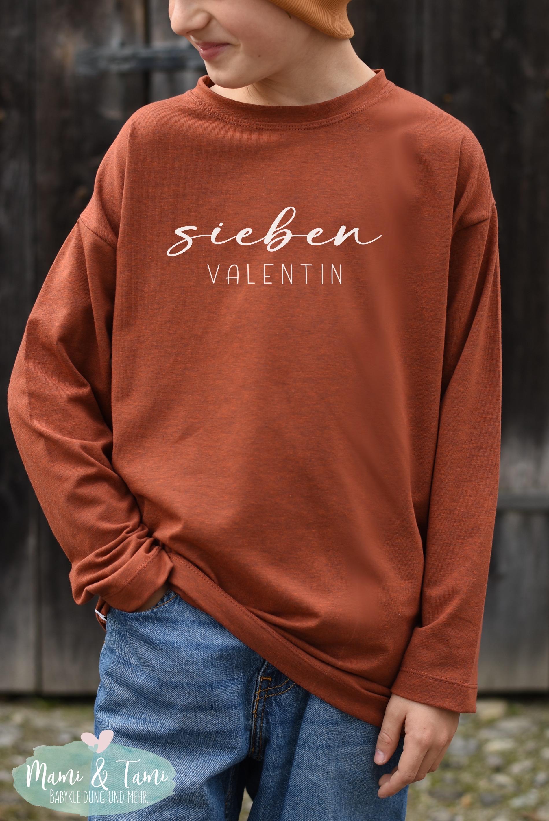 Personalisiertes Shirt Kinder - Name & Zahl Melange Love Oversizeshirt Handmade Jungen Und Mädchen 1. Geburtstag von MamiundTami