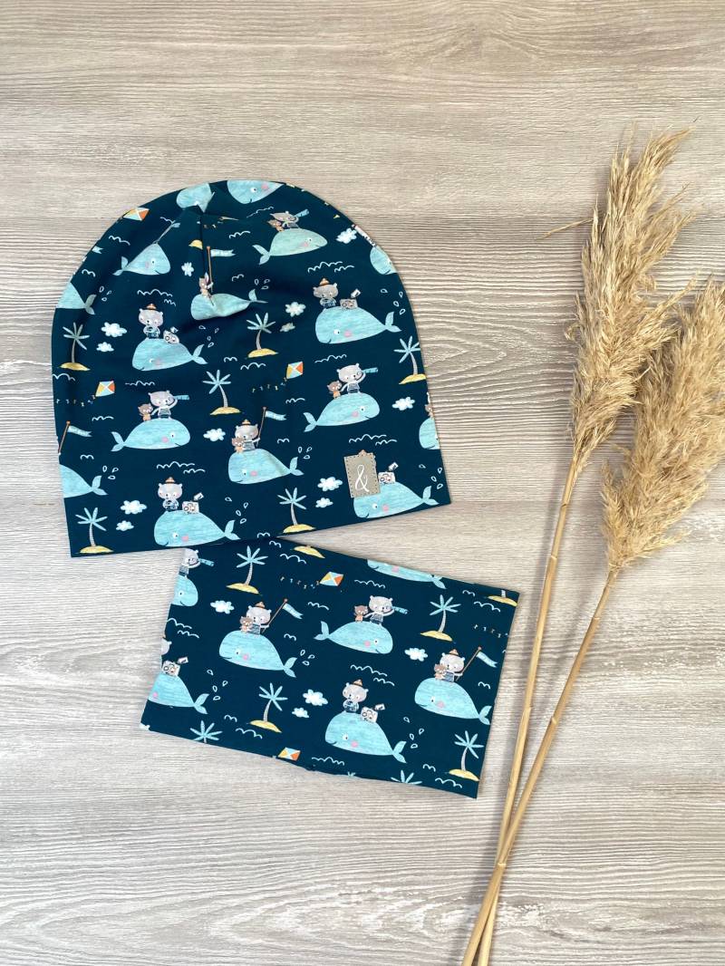 Set Aus Biojersey, Ku 50-52, Beanie &loop von MamiundTami