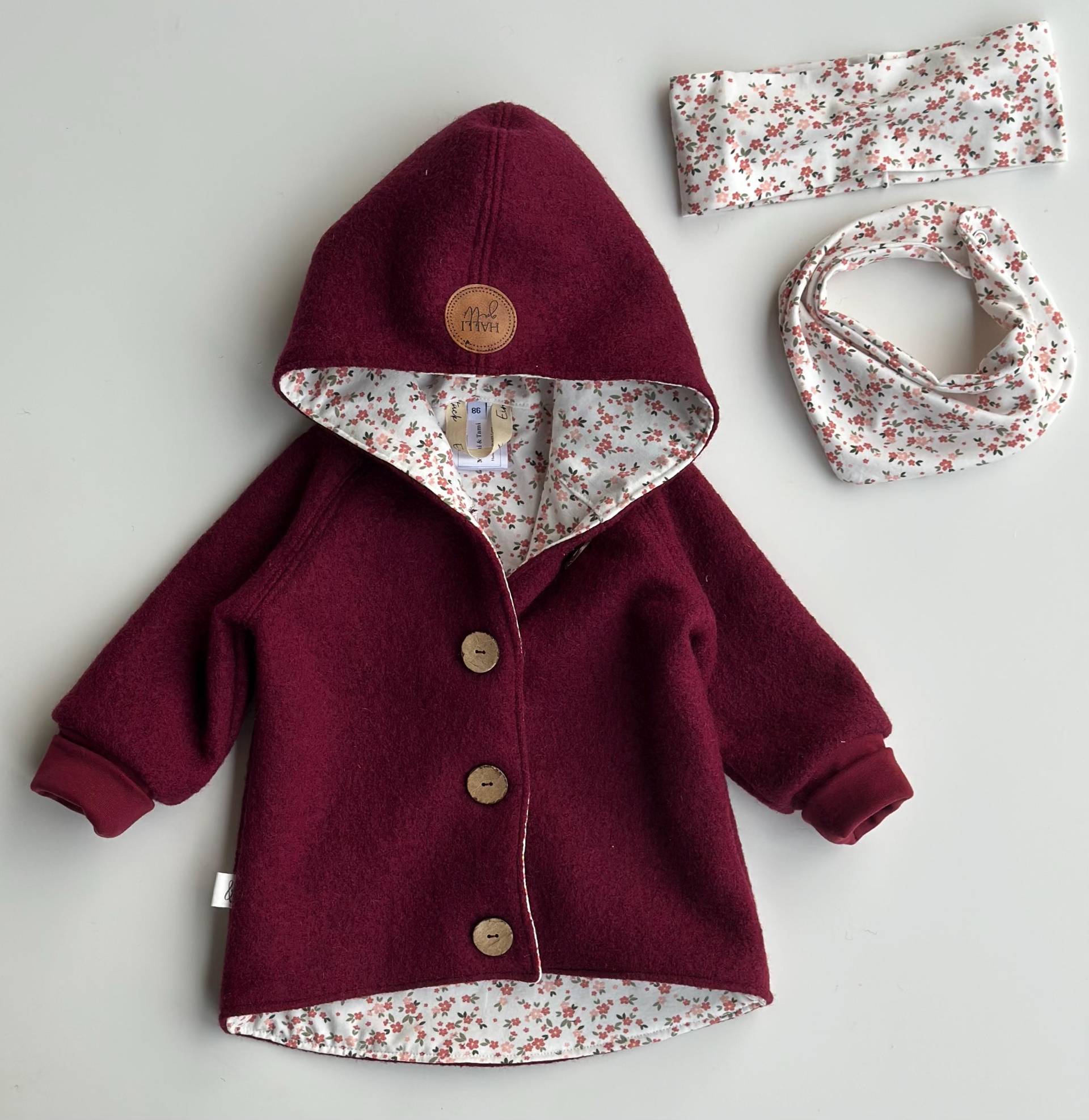 Walkjacke, Weinrot, 74-104, Gefüttert, Outdoorjacke Für Kinder von MamiundTami