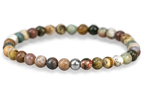 Mamma Bavaria Edelstein Armband für Damen und Herren, Schmuck Edelsteinarmband bunt 17 cm aus Ocean Jaspis Edelsteinen, Frauen und Männer Armkette ohne Verschluss, Frauenarmband mit Echt Silber Perle Mamma Bavaria Edelstein Armband für Damen und Herren, Schmuck Edelsteinarmband bunt 17 cm aus Ocean Jaspis Edelsteinen, Frauen und Männer Armkette ohne Verschluss, Frauenarmband mit Echt Silber Perle von Mamma Bavaria