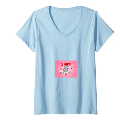 Damen Lustiges Mammut Steinzeit Eiszeit Design prähistorisch T-Shirt mit V-Ausschnitt Damen Lustiges Mammut Steinzeit Eiszeit Design prähistorisch T-Shirt mit V-Ausschnitt von Mammut Designs