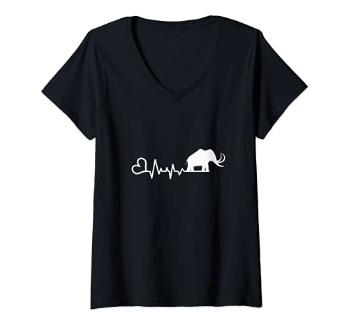Damen Lustiges Mammut Shirt Geschenk Für Urzeit Fans T-Shirt mit V-Ausschnitt von Mammut Geschenkidee