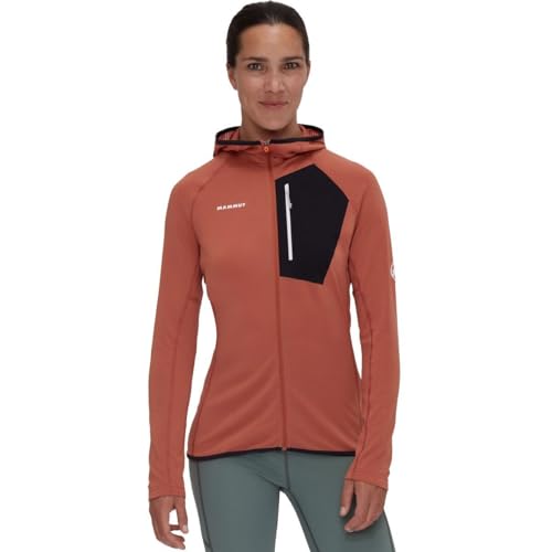 Mammut Aenergy Light ML Hooded Jacket Women Fleecejacke Damen orange schwarz orange Gr. L von Mammut