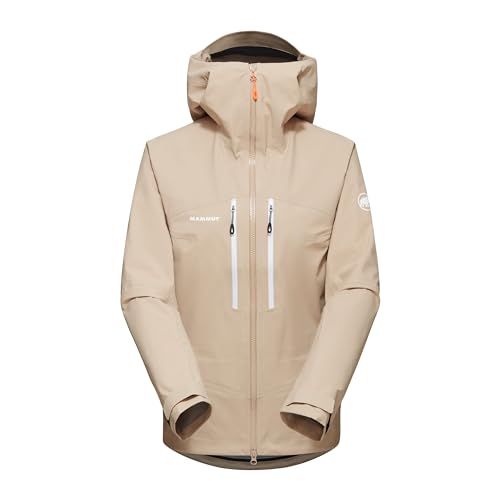 Mammut Women's Taiss Hs Hooded Women Hardshell Jacket, Savannah-White, S von Mammut