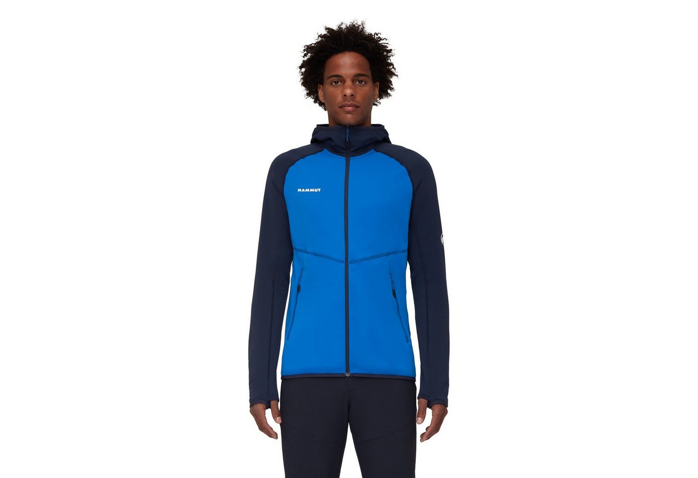 Mammut Fleecejacke Aconcagua ML (Midlayer) mit Kapuze eisblau/marineblau Herren von Mammut