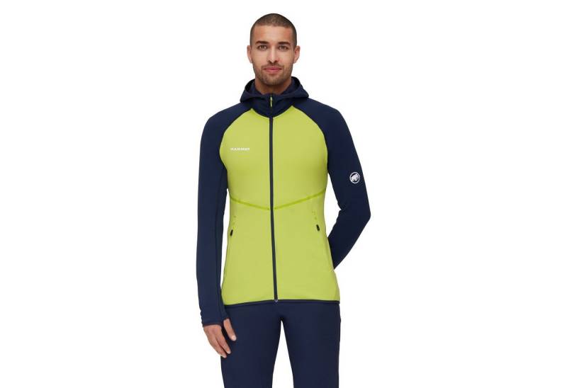 Mammut Fleecejacke Aconcagua ML (Midlayer) mit Kapuze limegrün/marineblau Herren von Mammut