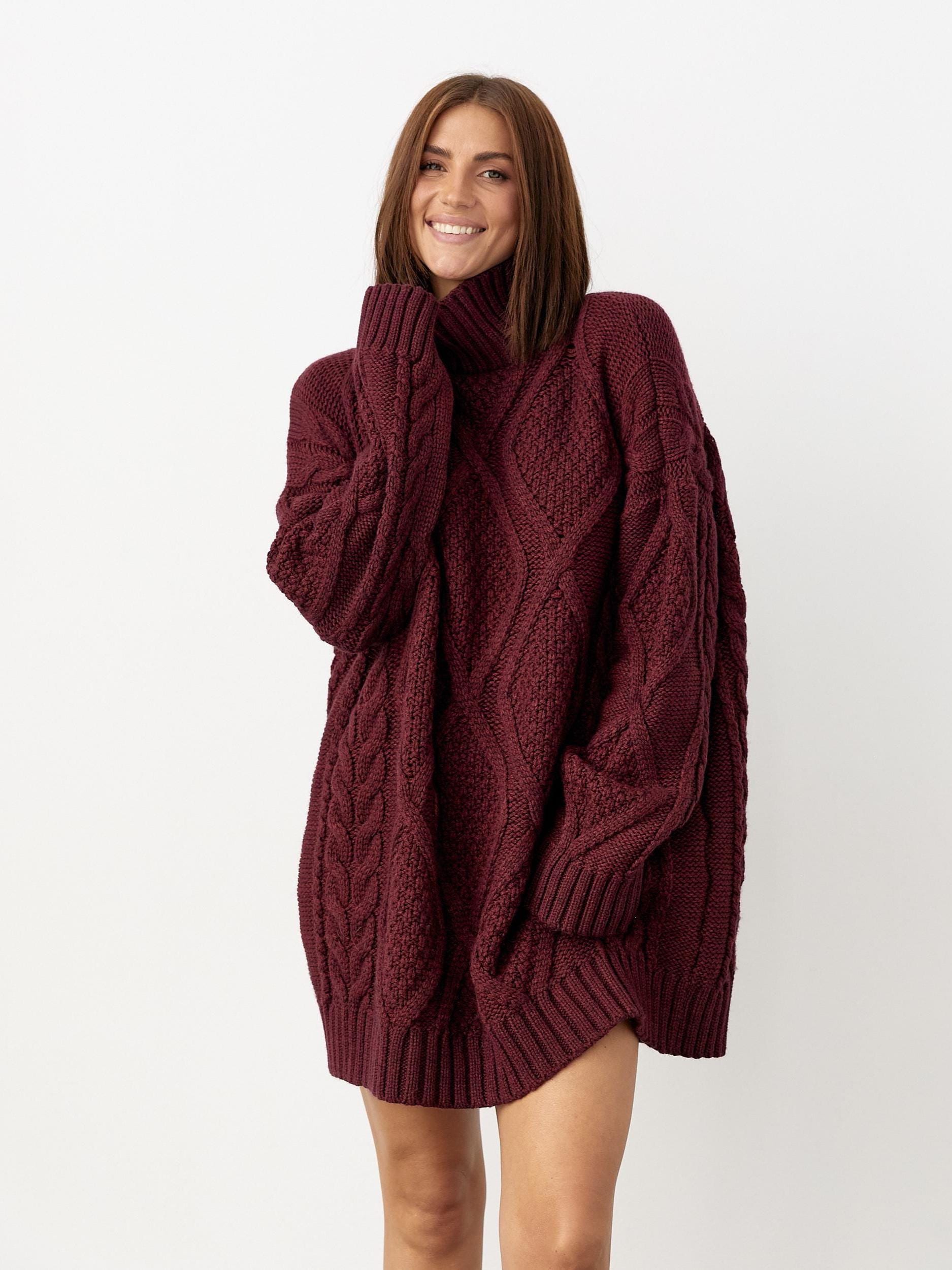 Oversized Zopfmuster Rollkragenpullover, Langer Winter Pullover, Kuscheliger Strickpullover Für Frauen, Einheitsgröße | S-L von MammyHug