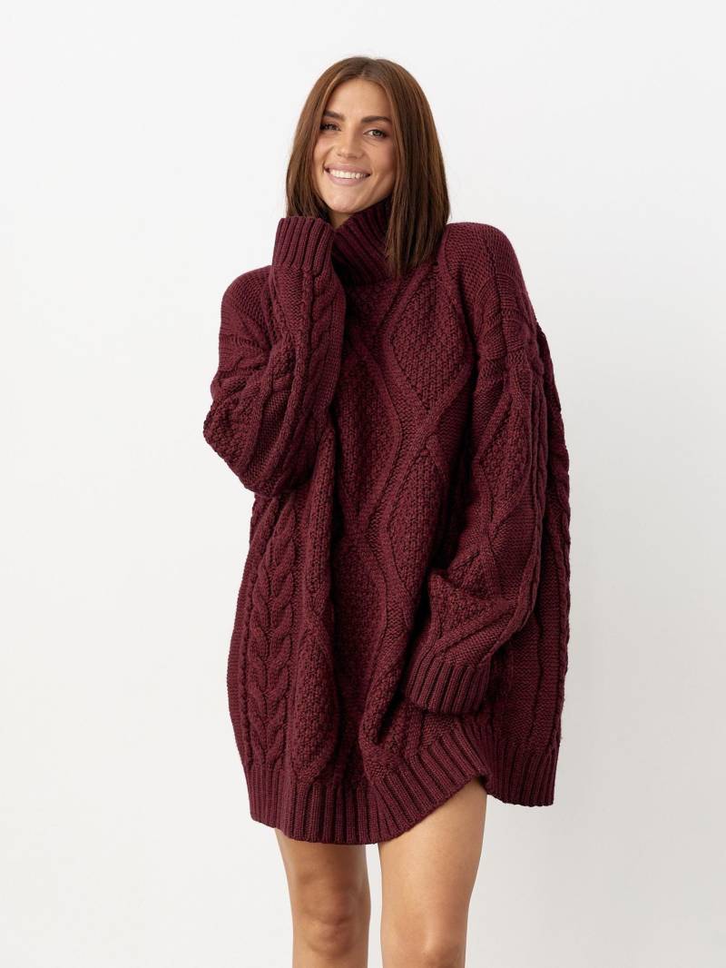 Oversized Zopfmuster Rollkragenpullover, Langer Winter Pullover, Kuscheliger Strickpullover Für Frauen, Einheitsgröße | S-L von MammyHug