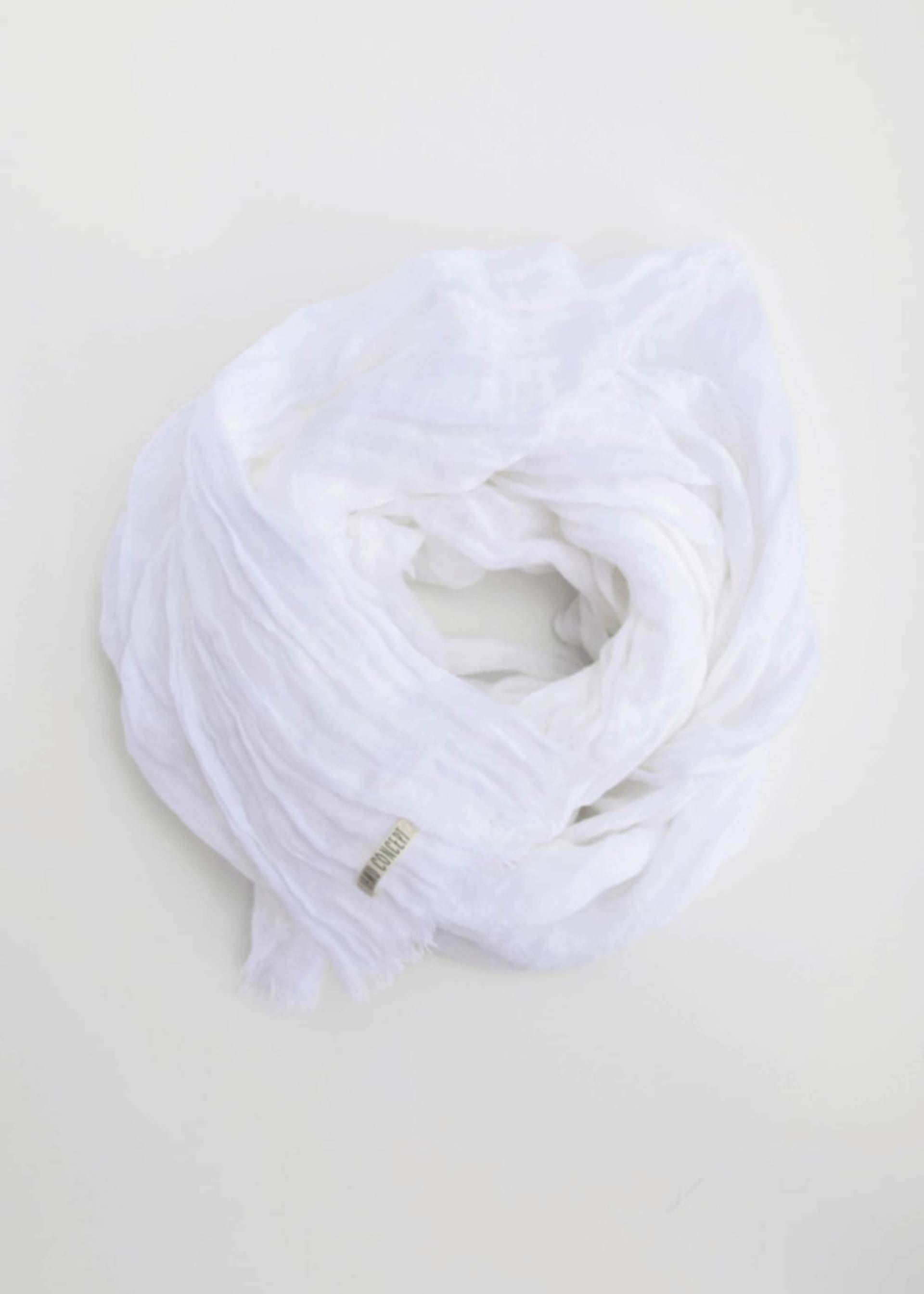 Weißer Leinenschal - Extra Langer Naturleinenschal Unikat Unisex Geschenk Modeaccessoires Oprical Weißer Boho Schal von MamuConcept