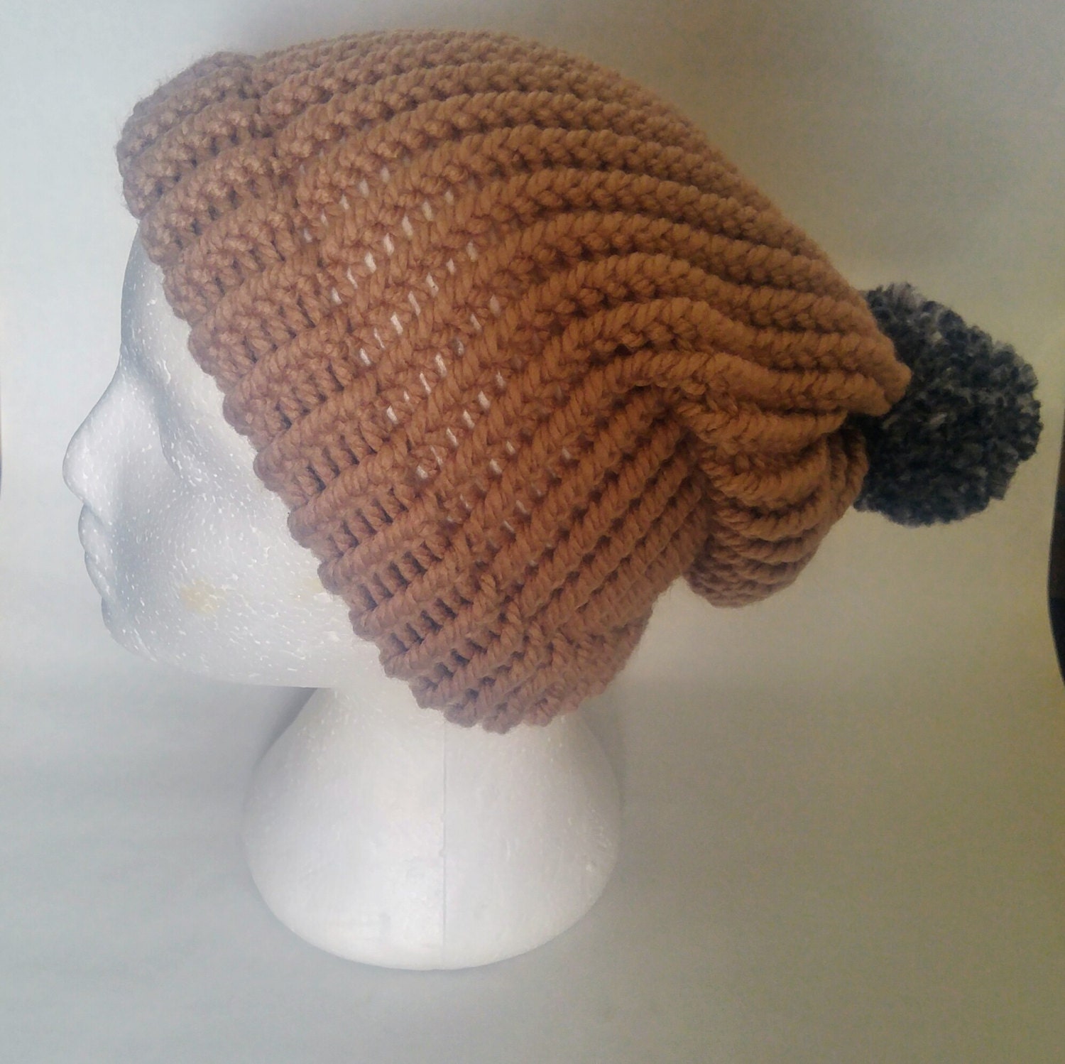 Gestrickte Slouch Hut Strukturierte Pompom Auf Bestellung Wählen Farbe von MamzelleSemmele