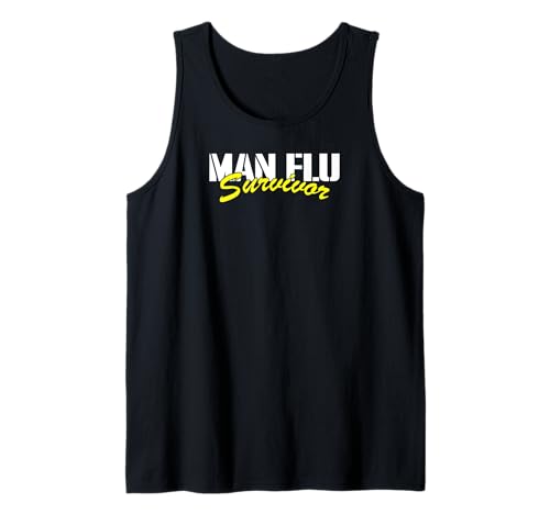Herren Lustiger Humor-Wettbewerb mit Aufschrift "Man Flu Survivor Tank Top von Man Cold Club Apparel Gifts by Anastasia