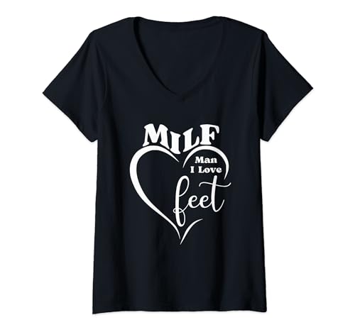 Damen MILF Man I Love Feet Lustige Podologie Anatomie Medizinische Grafik T-Shirt mit V-Ausschnitt von Man I Love Feet gifts