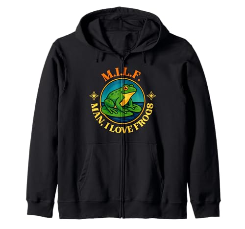 Milf Man I Love Frogs Lustiger sarkastischer schmutziger Witz Humor Kapuzenjacke Milf Man I Love Frogs Lustiger sarkastischer schmutziger Witz Humor Kapuzenjacke von Man I Love Frogs MILF Pun