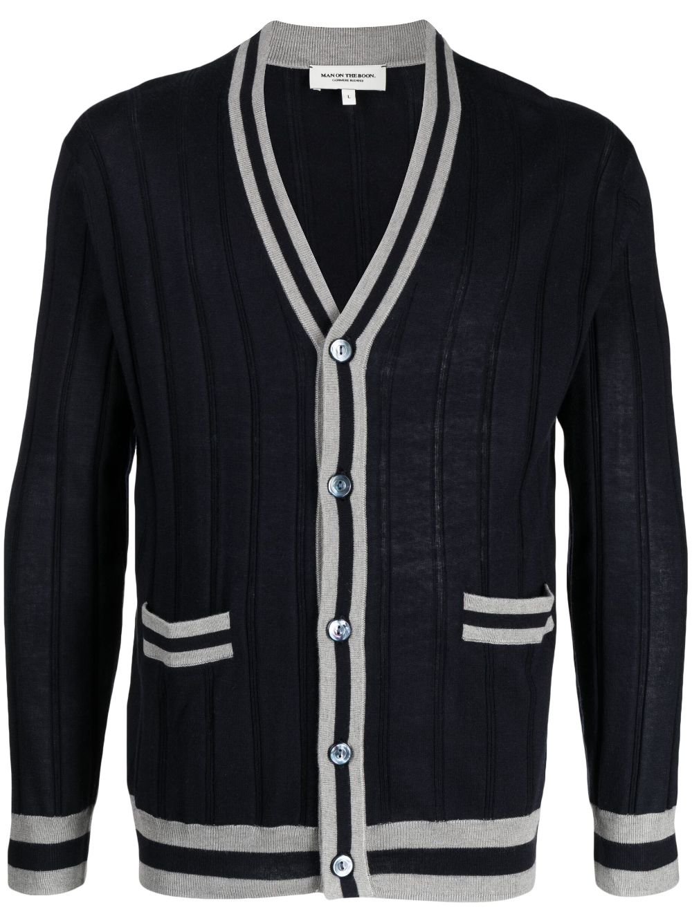 Man On The Boon. Zweifarbiger Cardigan - Blau von Man On The Boon.