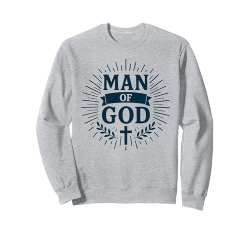 Man of God with Laurel Cross Father's Day Christian Dad Men Sweatshirt von Man of God Store