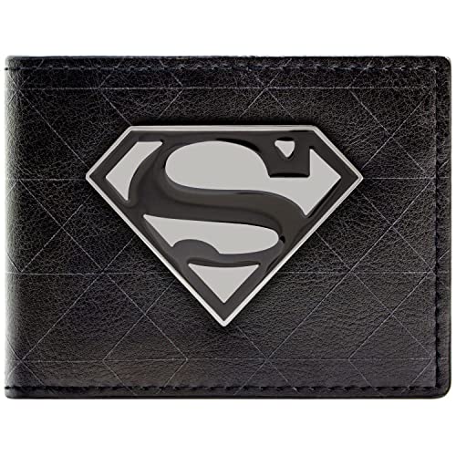 Man of Steel Superman Hoffnung Metallabzeichen Emblem Geldbörse/Geldbeutel Bi-Fold ID- & Kartenhalter, Schwarz von Man of Steel