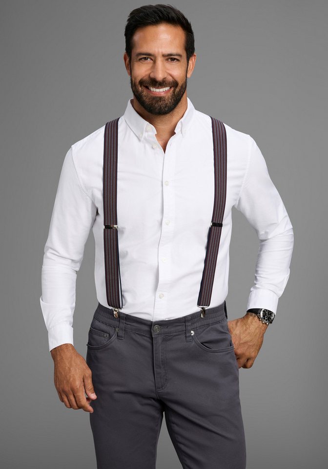 Man's World Hosenträger in bequemer Breite & extra Länge bis 130cm - NEW - im Streifendesign von Man's World