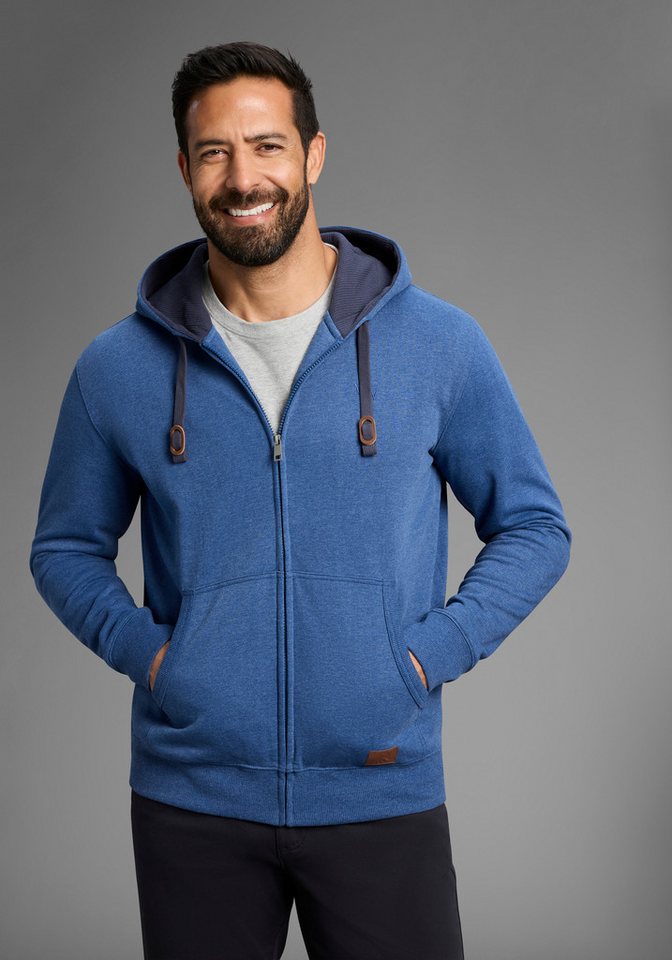 Man's World Kapuzensweatjacke mit kontrastfarbigem Innenfutter von Man's World