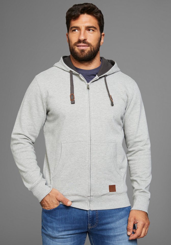 Man's World Kapuzensweatjacke mit kontrastfarbigem Innenfutter von Man's World