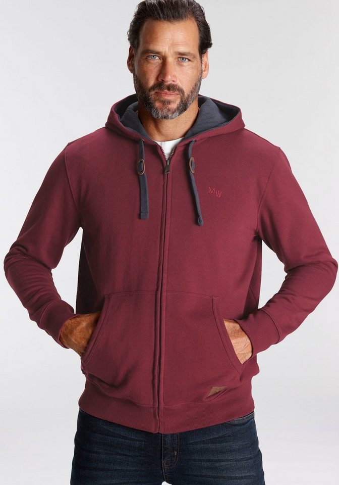 Man's World Kapuzensweatjacke mit kontrastfarbigem Innenfutter von Man's World