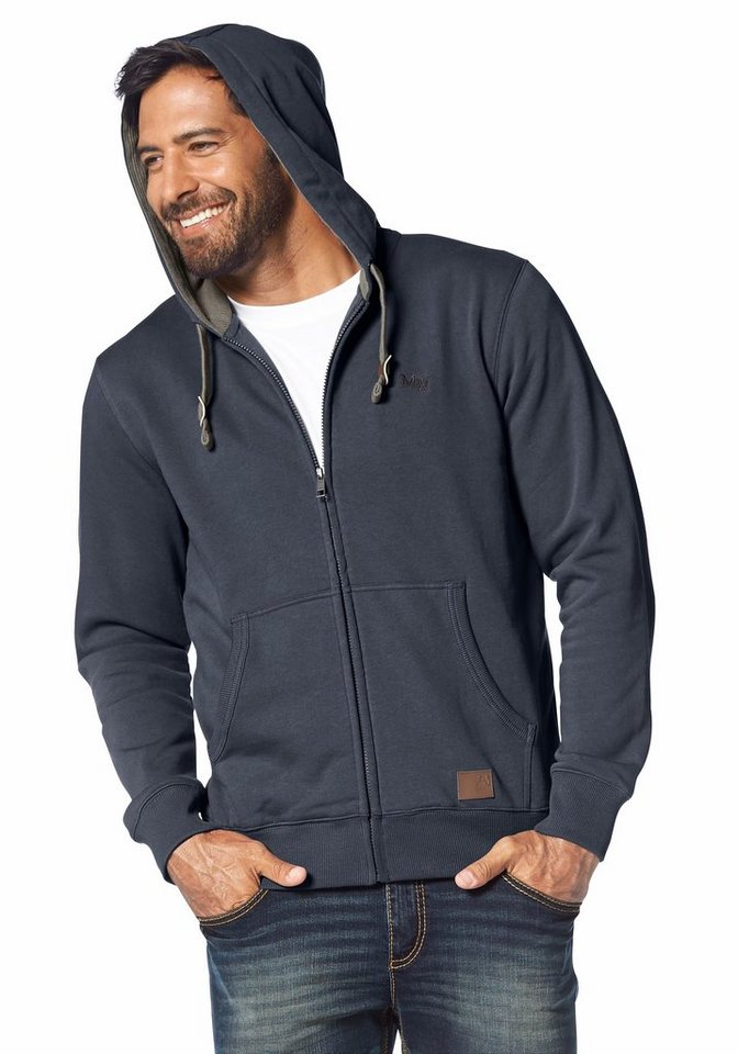 Man's World Kapuzensweatjacke mit kontrastfarbigem Innenfutter von Man's World