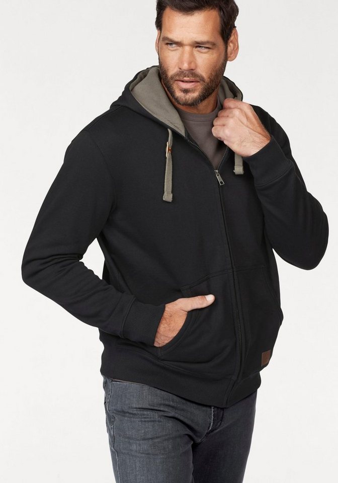 Man's World Kapuzensweatjacke mit kontrastfarbigem Innenfutter von Man's World