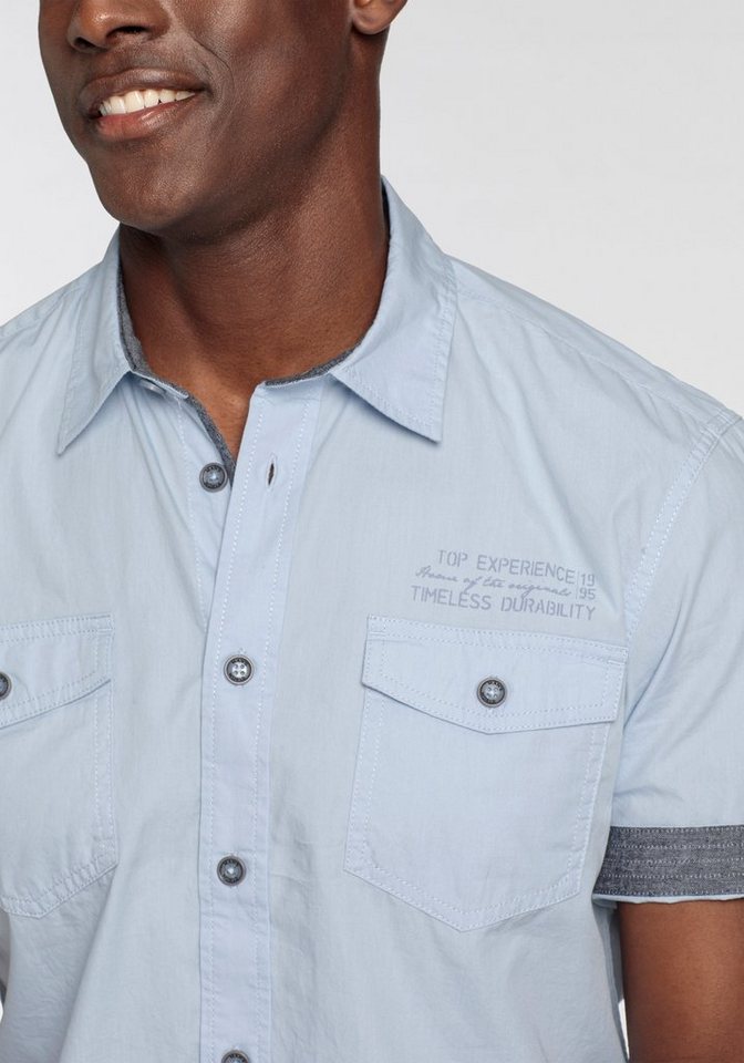 Man's World Kurzarmhemd mit kleinem Brustprint von Man's World