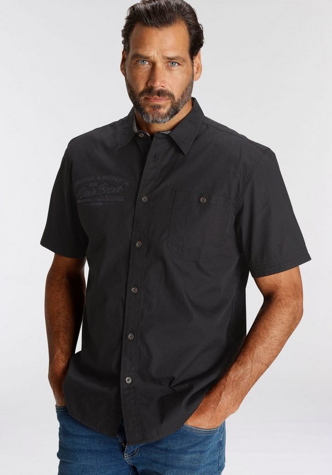 Man's World Kurzarmhemd mit kleinem Brustprint Man's World Kurzarmhemd mit kleinem Brustprint von Man's World