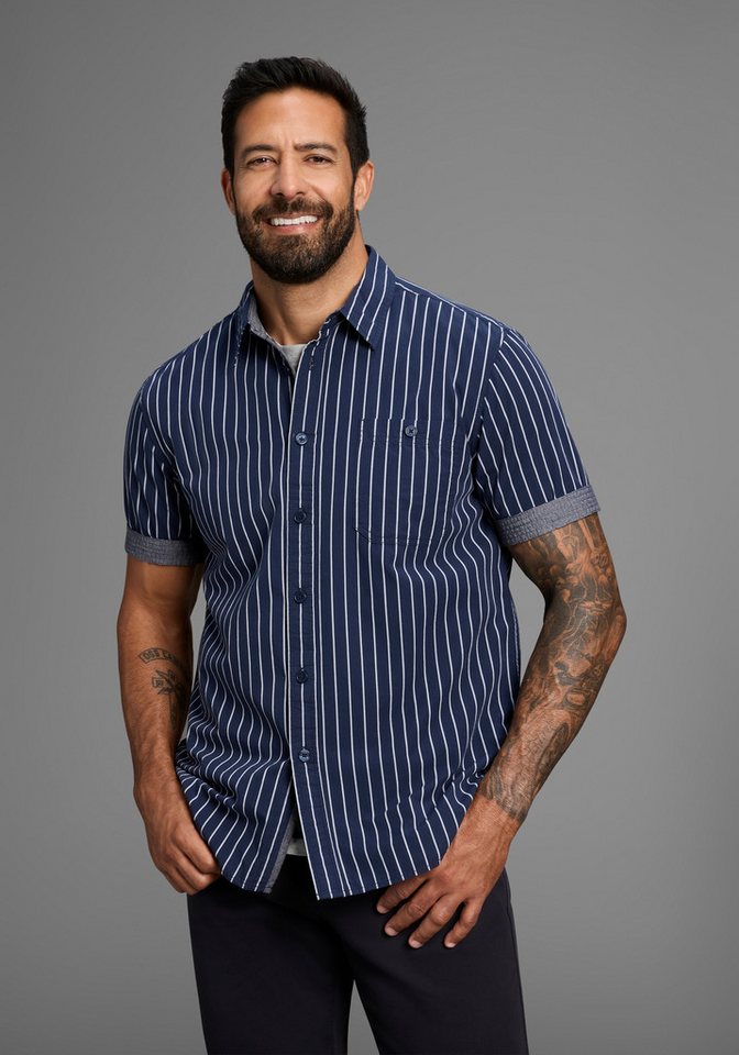 Man's World Kurzarmhemd modern gestreift von Man's World