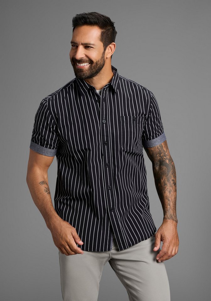 Man's World Kurzarmhemd modern gestreift von Man's World