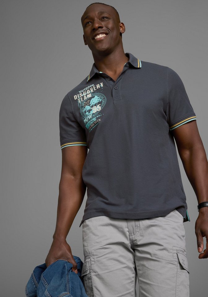 Man's World Poloshirt Kurzarm, lässige Passform, mit trendigem Print, Polokragen von Man's World