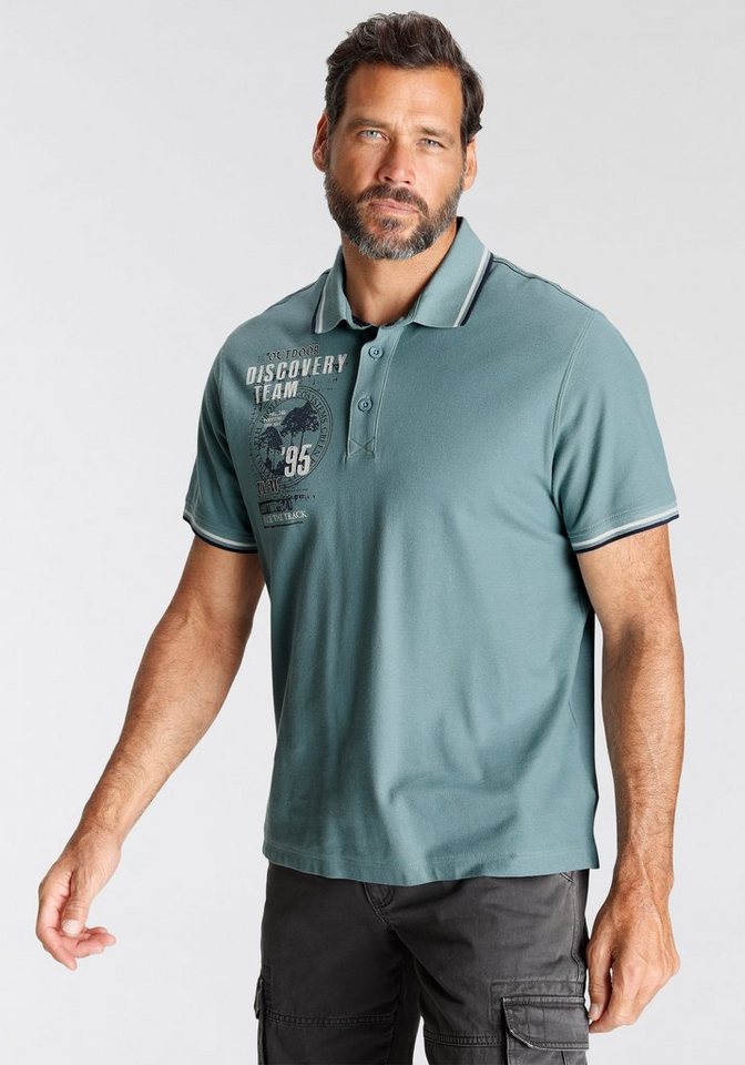 Man's World Poloshirt Mit Print an der Schulter von Man's World