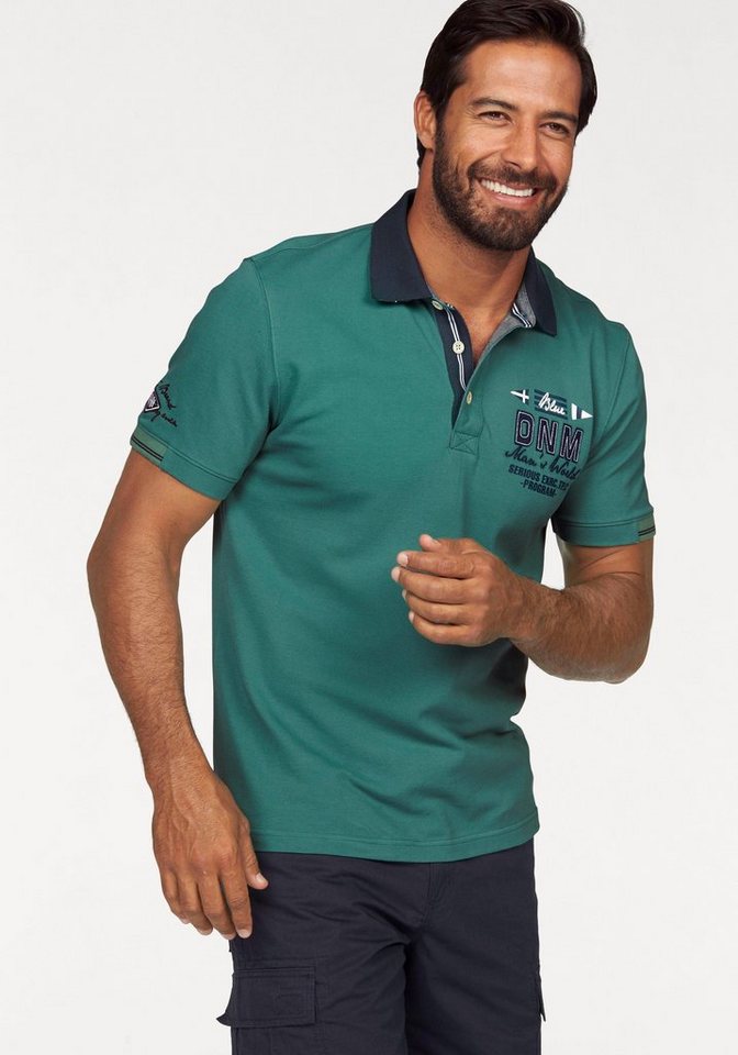 Man's World Poloshirt in Piqué-Qualität mit Kontrastkragen von Man's World