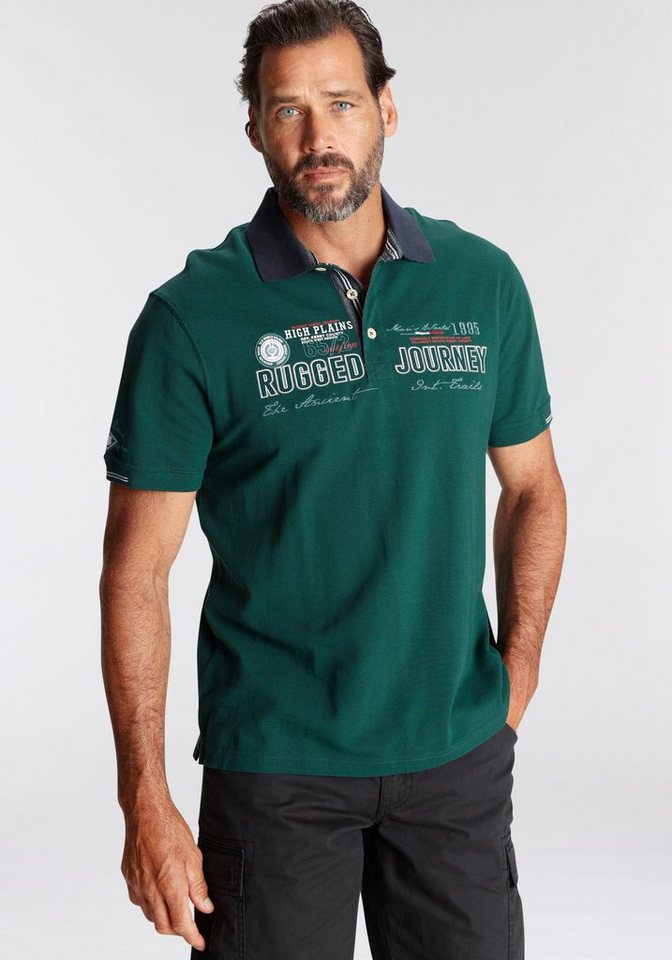 Man's World Poloshirt mit modischem Brustprint/Stickerei von Man's World