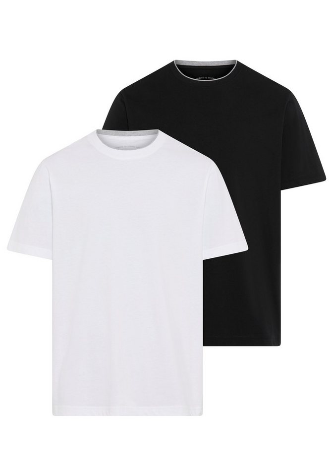 Man's World Rundhalsshirt Neue Kollektion! (2-er Pack) mit kontrastfarbigen Einsatz am Halsausschnitt von Man's World