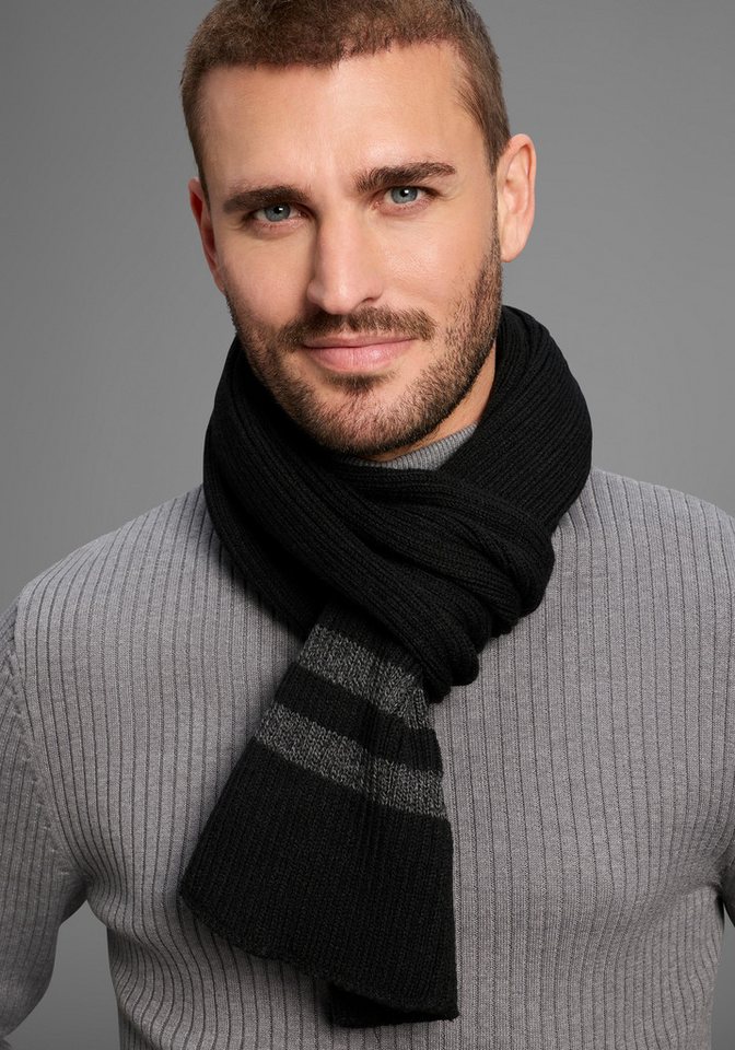 Man's World Schal, mit modischen Konstrast-Streifen - NEW von Man's World