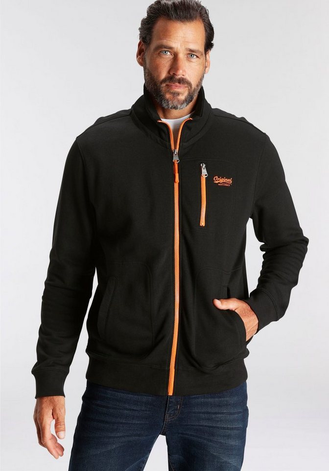 Man's World Sweatjacke mit kontrastfarbigem Reißverschluss von Man's World