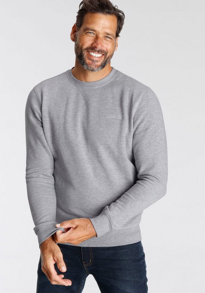 Man's World Sweatshirt Langarm, Basic-Stil, unifarben, Rundhalsausschnitt von Man's World
